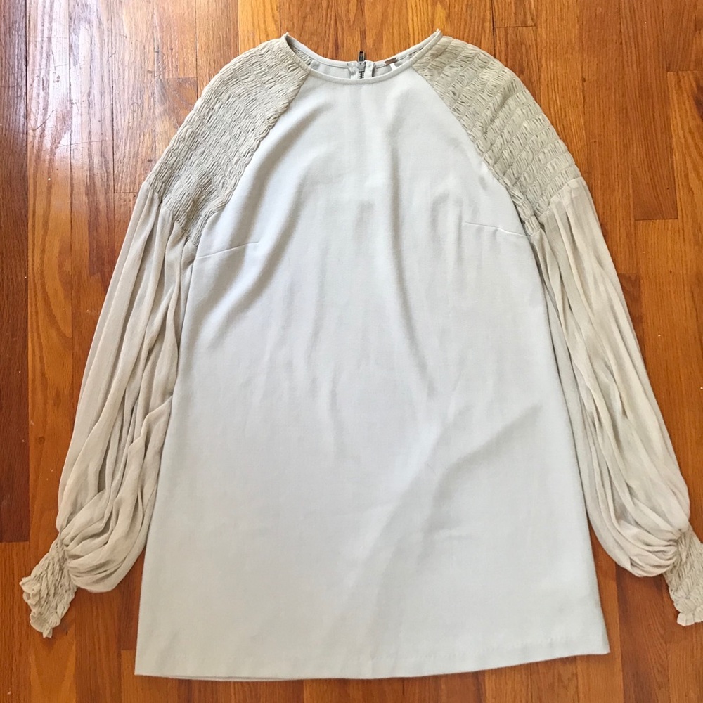 Free people shift dress with cinched sleeves